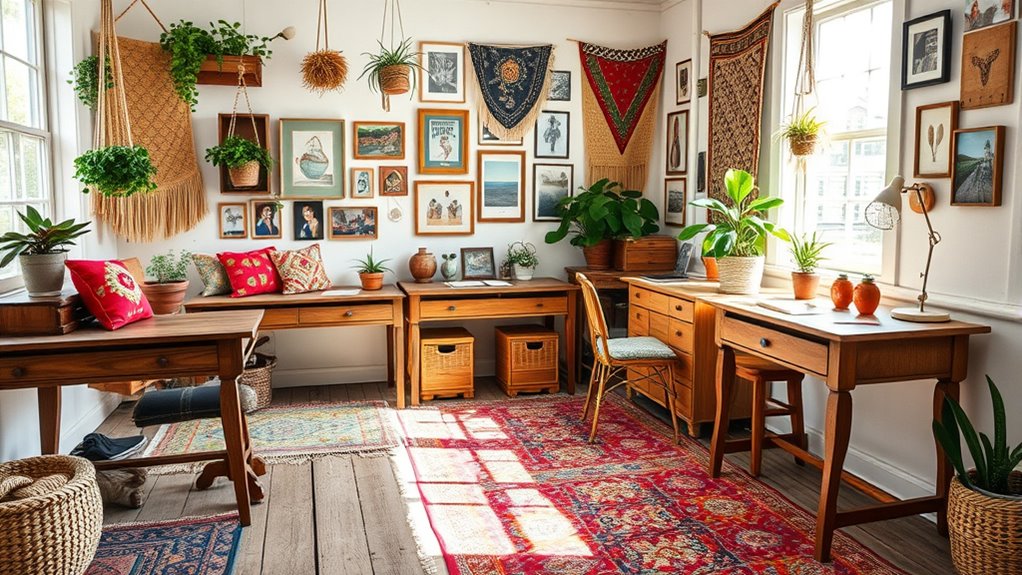 boho style with natural textures