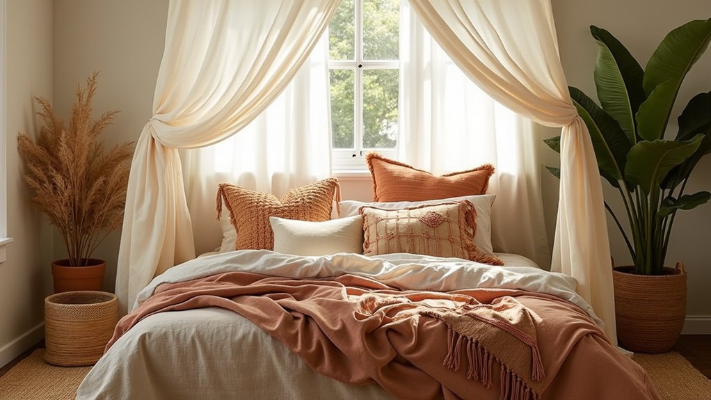 boho textiles and pillows