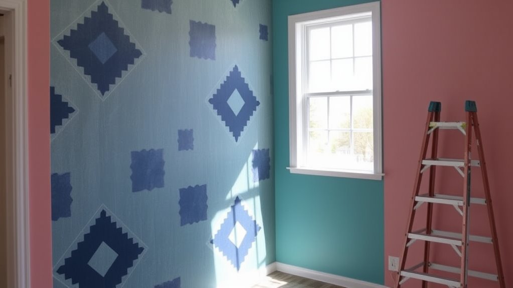 bold stencil accent wall