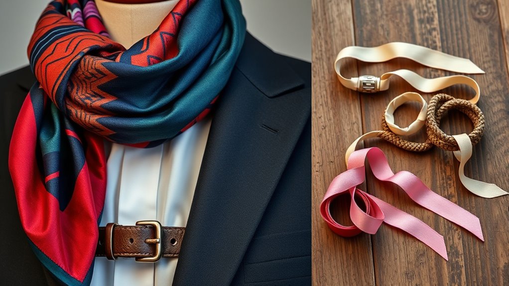 colorful textured scarf styling