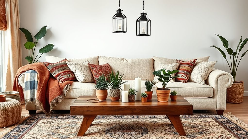 cozy eclectic seating arrangement