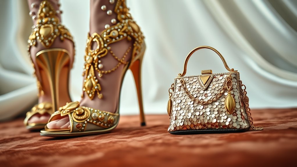 decorative sparkling textured footwear