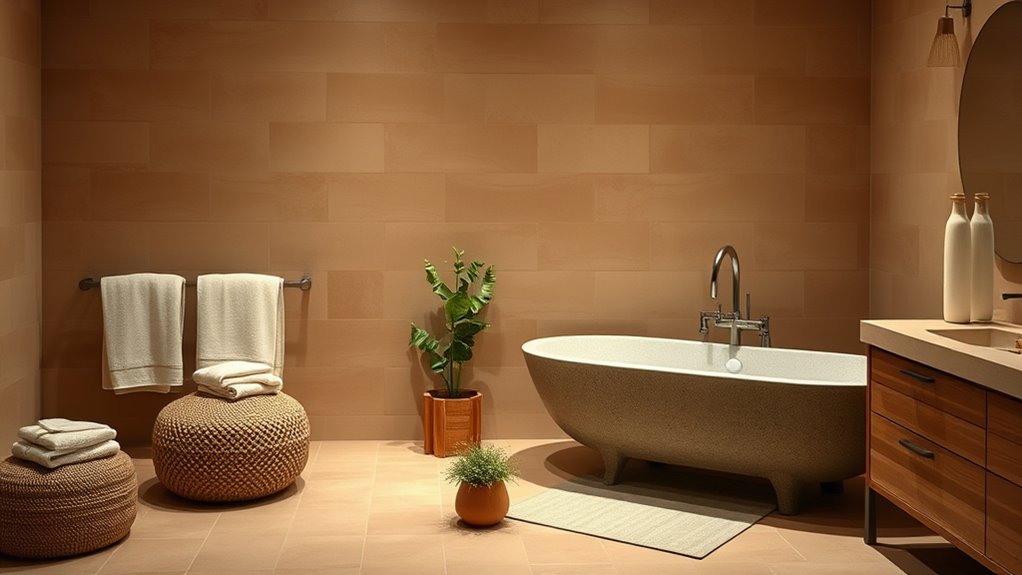 earthy tranquil bathroom design
