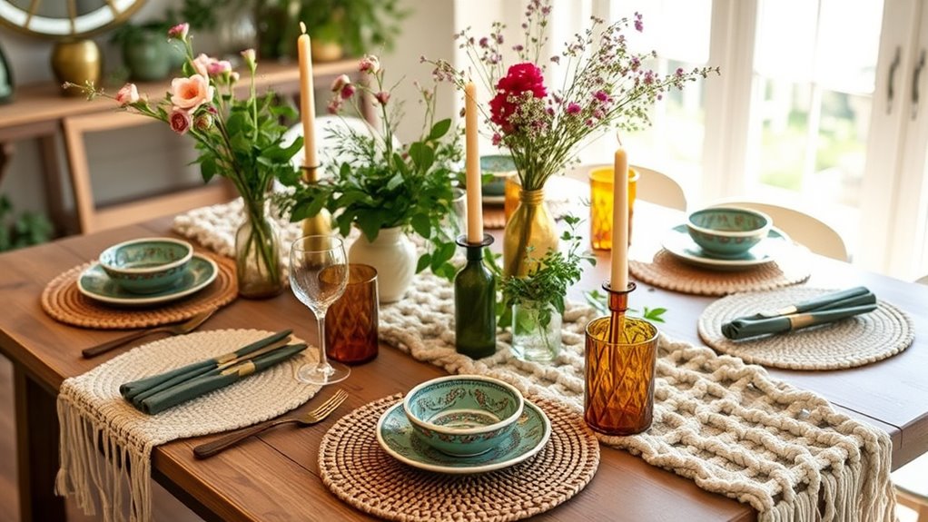 eclectic boho table decor