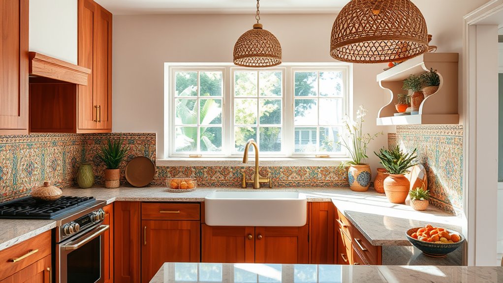 eclectic earthy patterned tiles