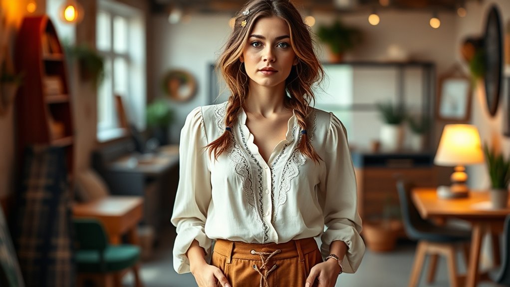 effortless boho office look