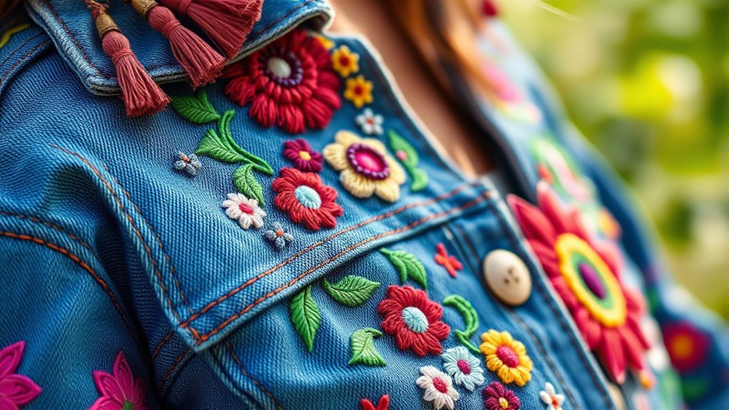 embroidery hand stitching textured