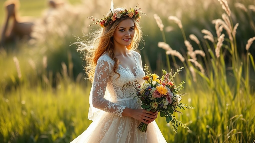 ethereal embellishments enhance romance