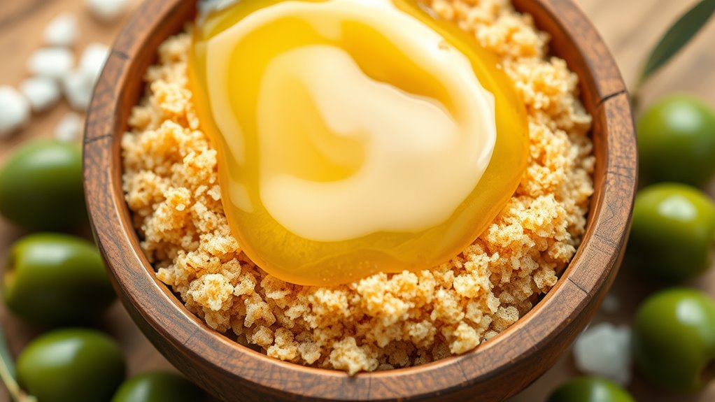 homemade sugar olive oil scrub