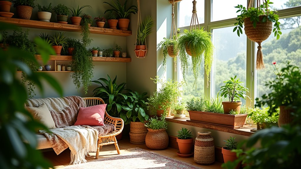 indoor jungle herb garden