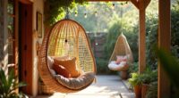 indoor outdoor hanging chair installation