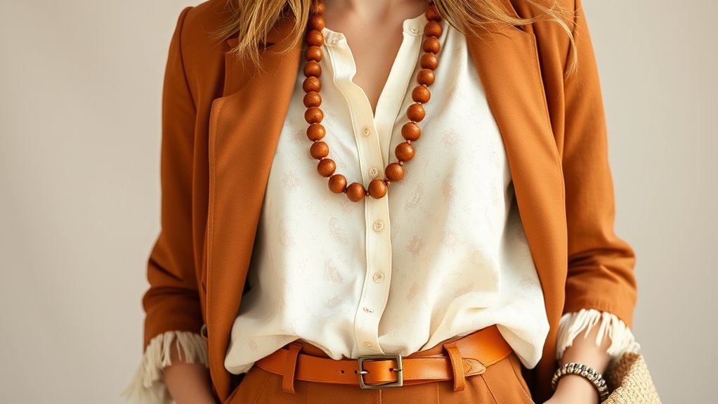 layered bohemian office look