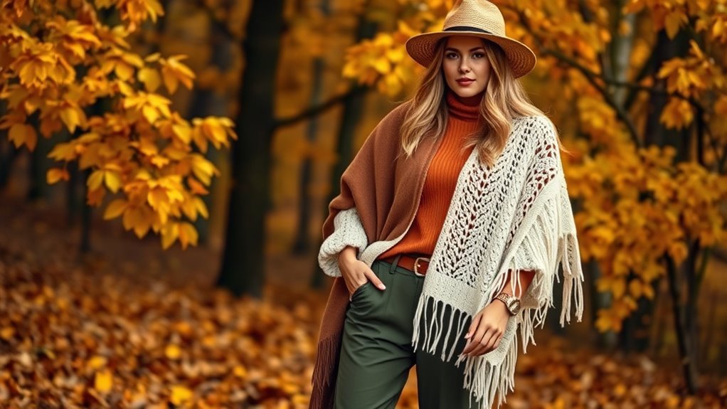 layered boho fall outfits