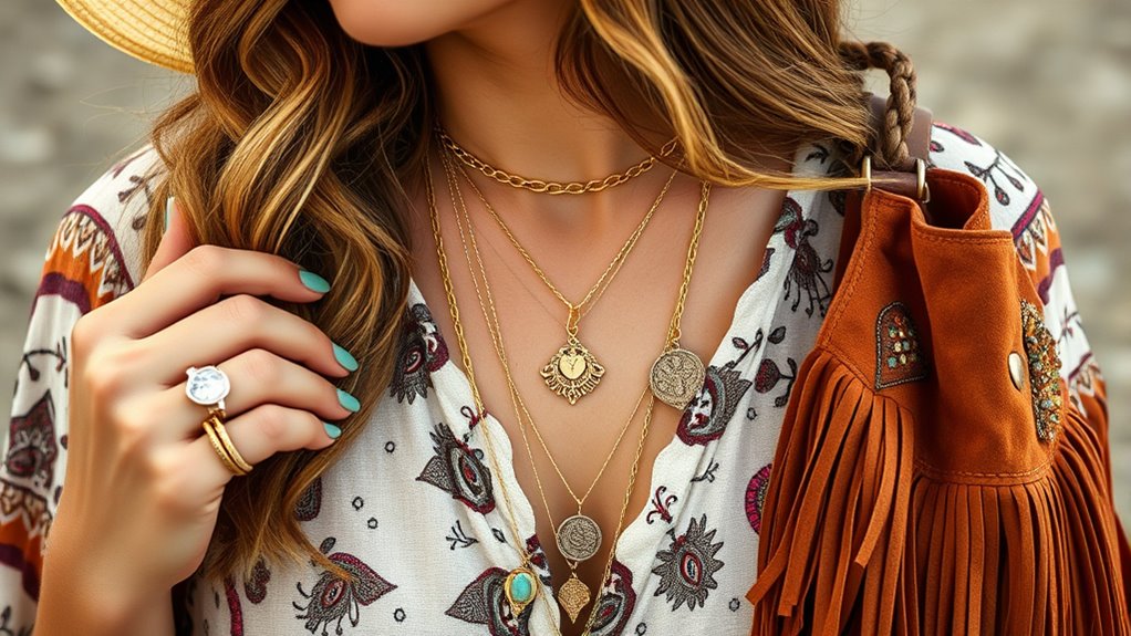 layered boho jewelry styling