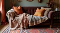 layered boho textile decor
