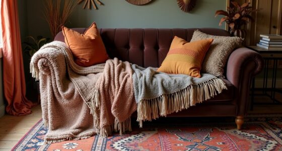 layered boho textile decor