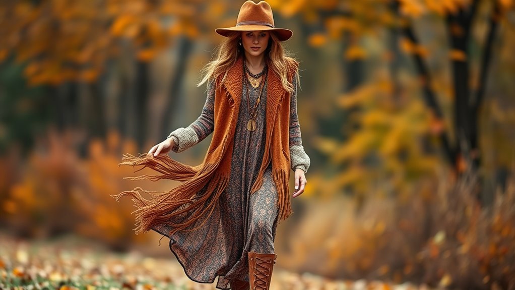 layered boho winter accessories