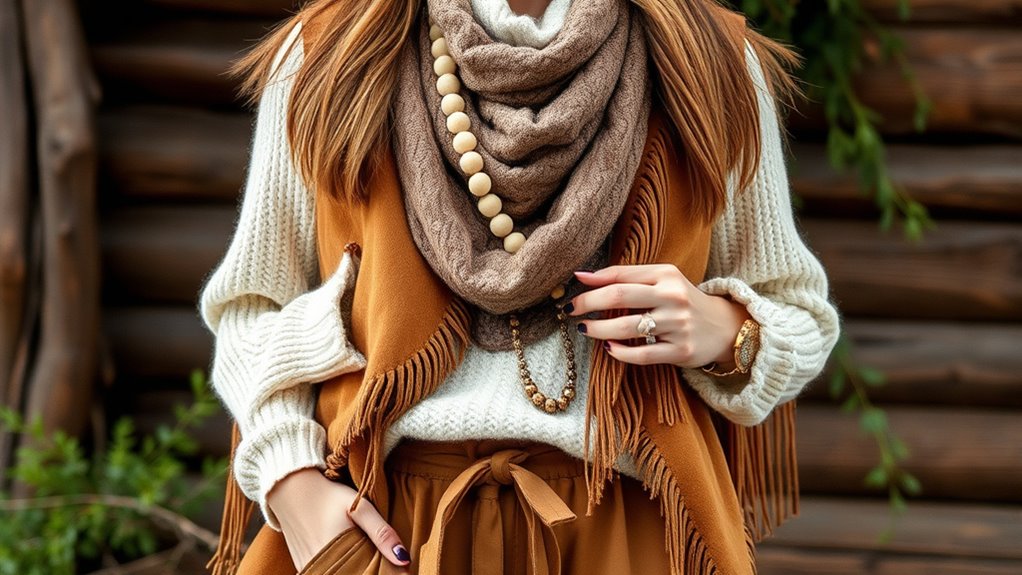 layered boho winter style
