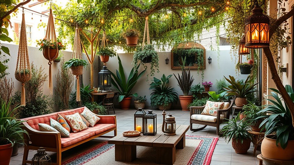 layered cozy outdoor lighting