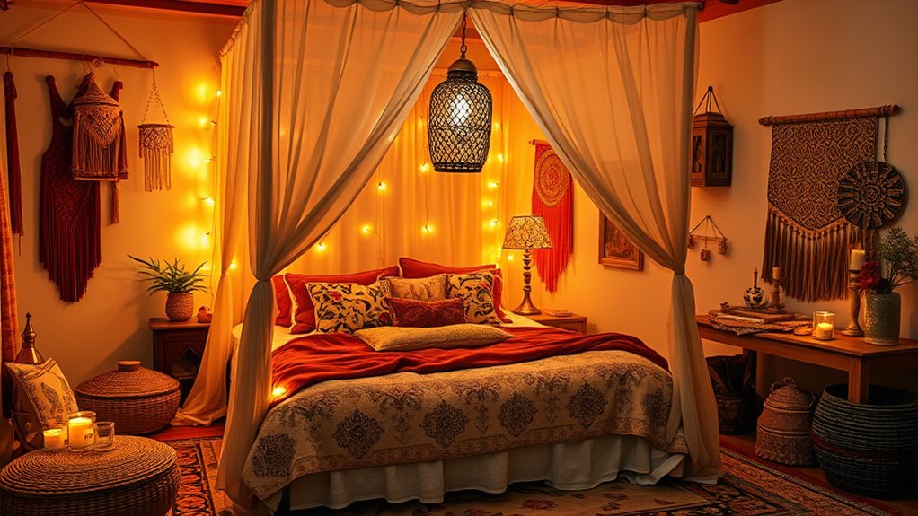 layered eclectic boho lighting