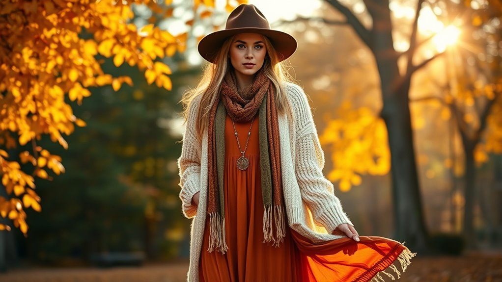 layered fall boho accessories