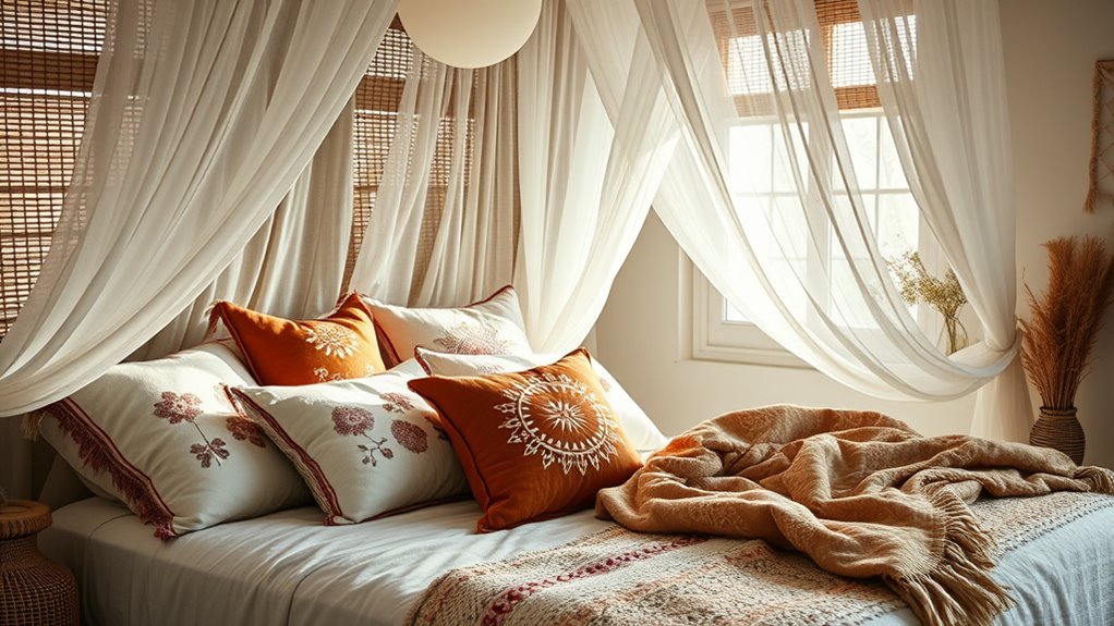 layered textured boho decor