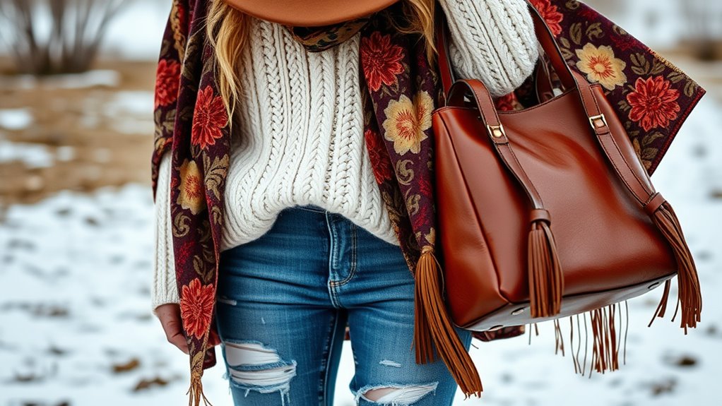 layered textured boho outfits