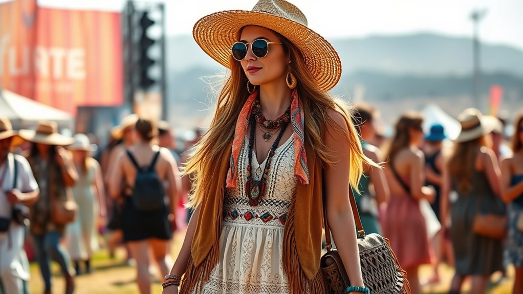 layered textured festival fashion