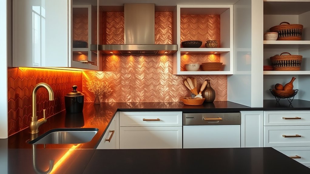 metal accents add sophisticated warmth