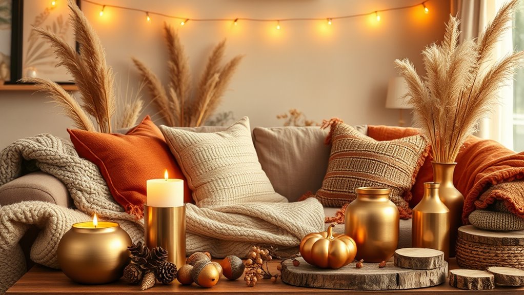 metallic and natural autumn accents