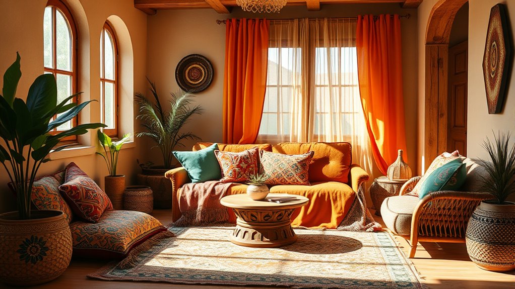neutral tones highlight vibrant colors