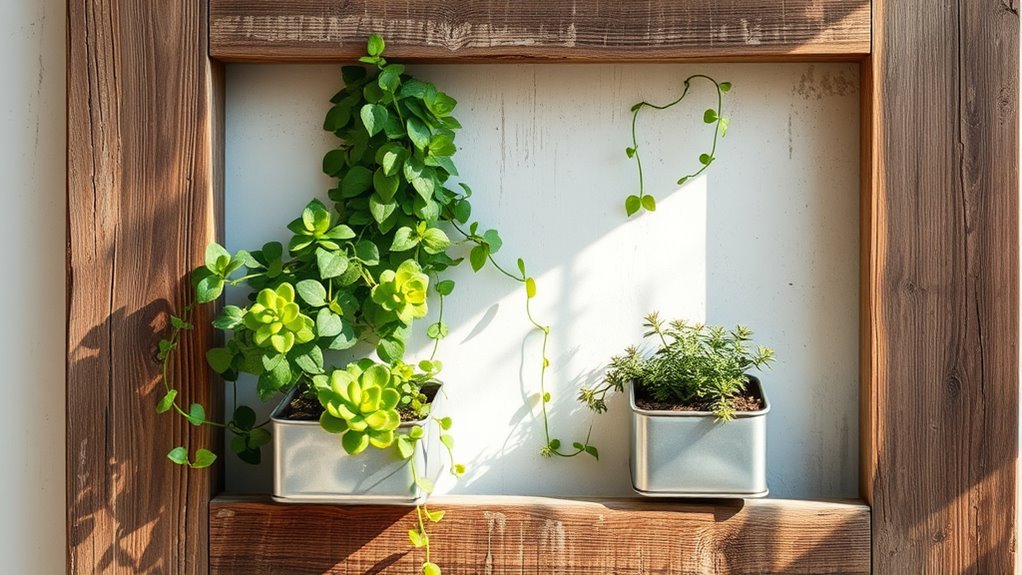 reclaimed frames vertical planters