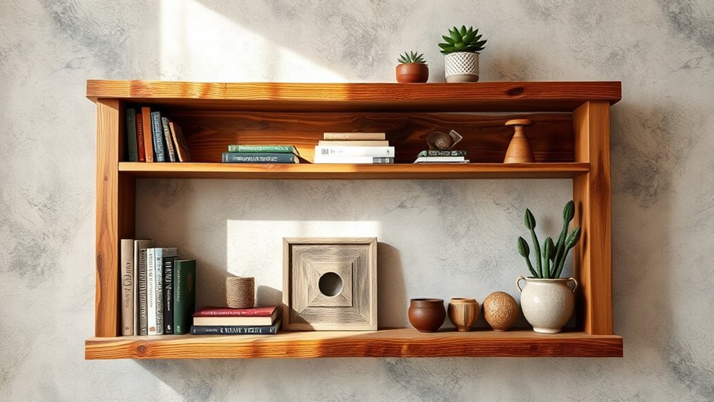 reclaimed wood rustic shelving
