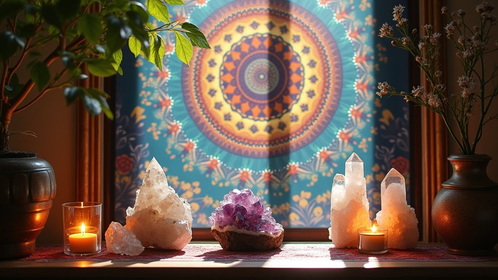 spiritual crystal tapestry decor