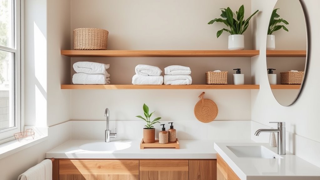 stylish vertical bathroom storage
