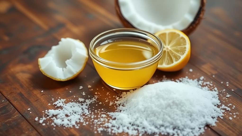 sugar and coconut oil exfoliation