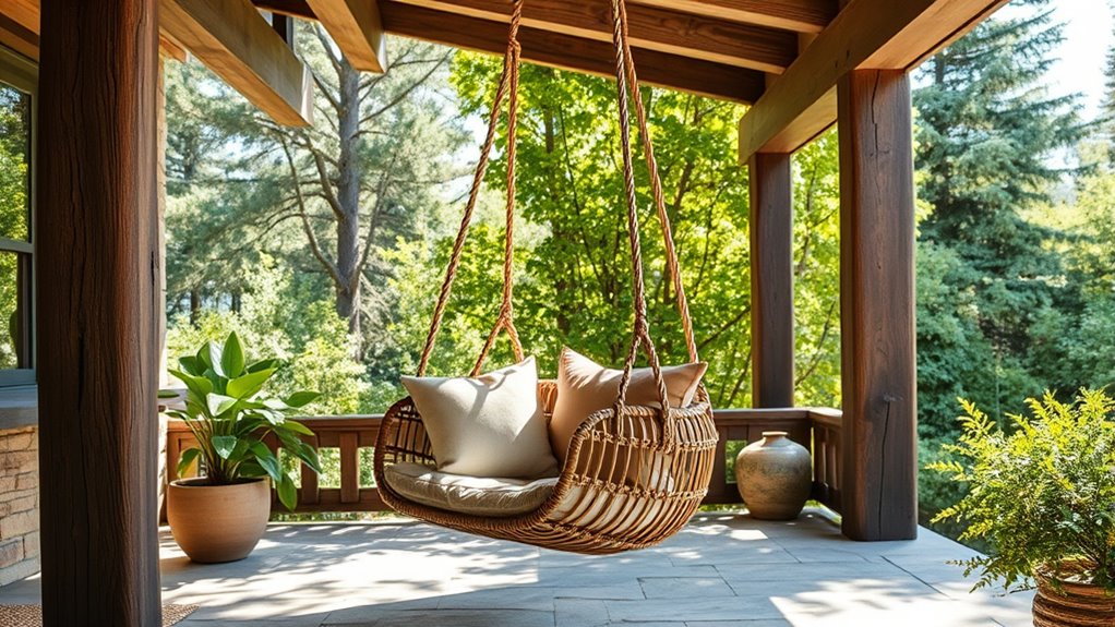 support structures for hanging chairs