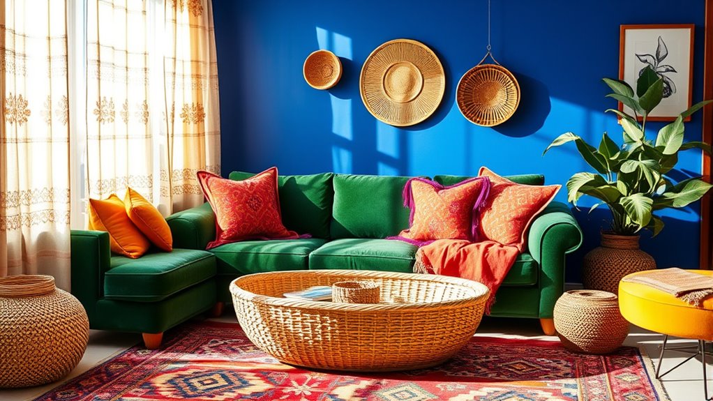 vibrant colors enhance boho