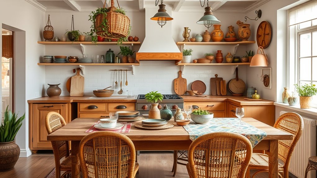 vintage boho kitchen decor