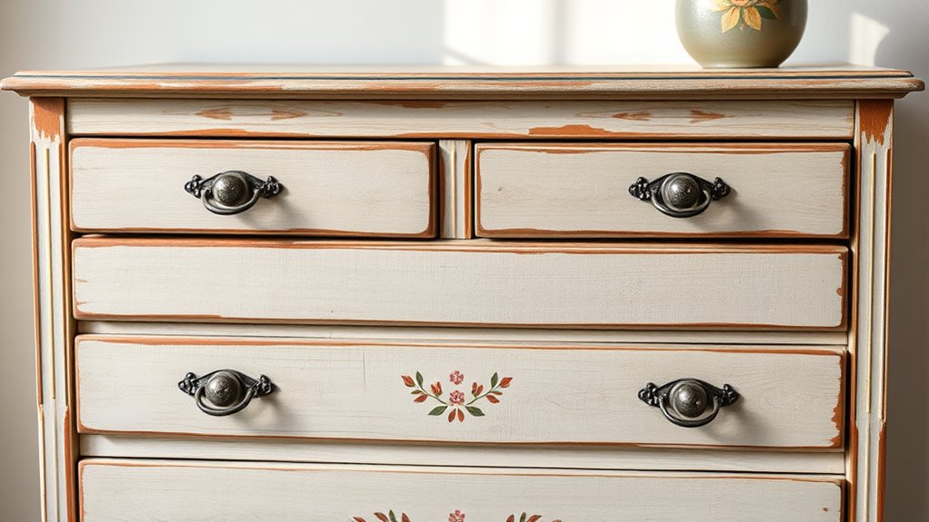 vintage stencil wax accents