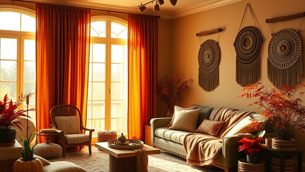 warm textured boho curtains