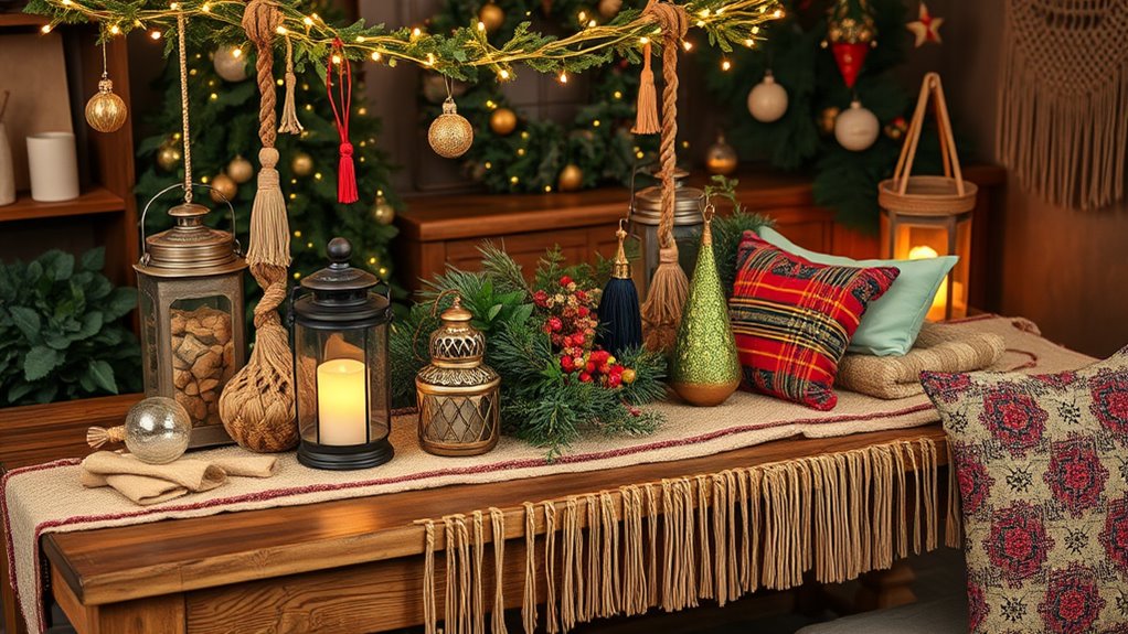 bohemian christmas holiday decor