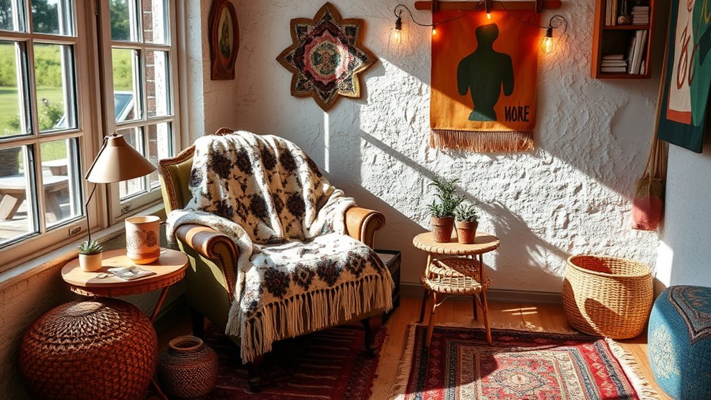 bohemian cozy reading spaces