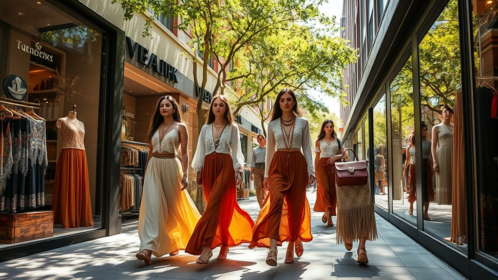 bohemian fashion at retail