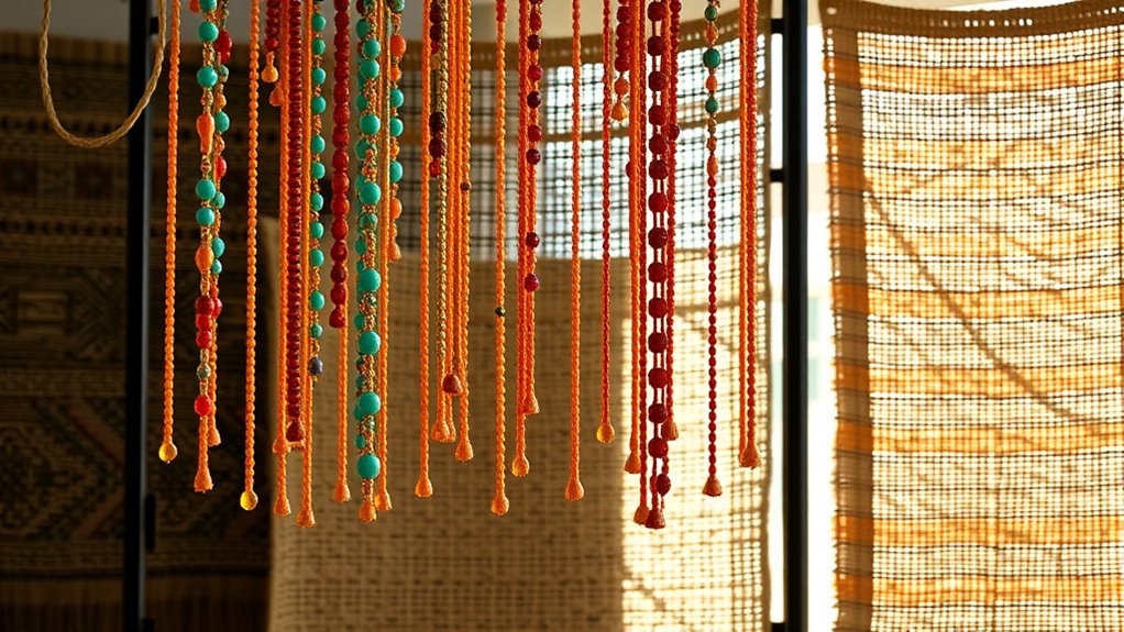 boho beaded curtain decor