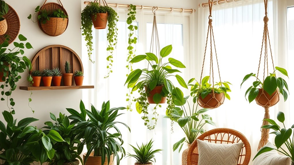 boho greenery plant decor