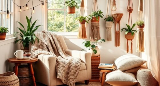 boho inspired reading nook