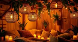 boho lighting and candles