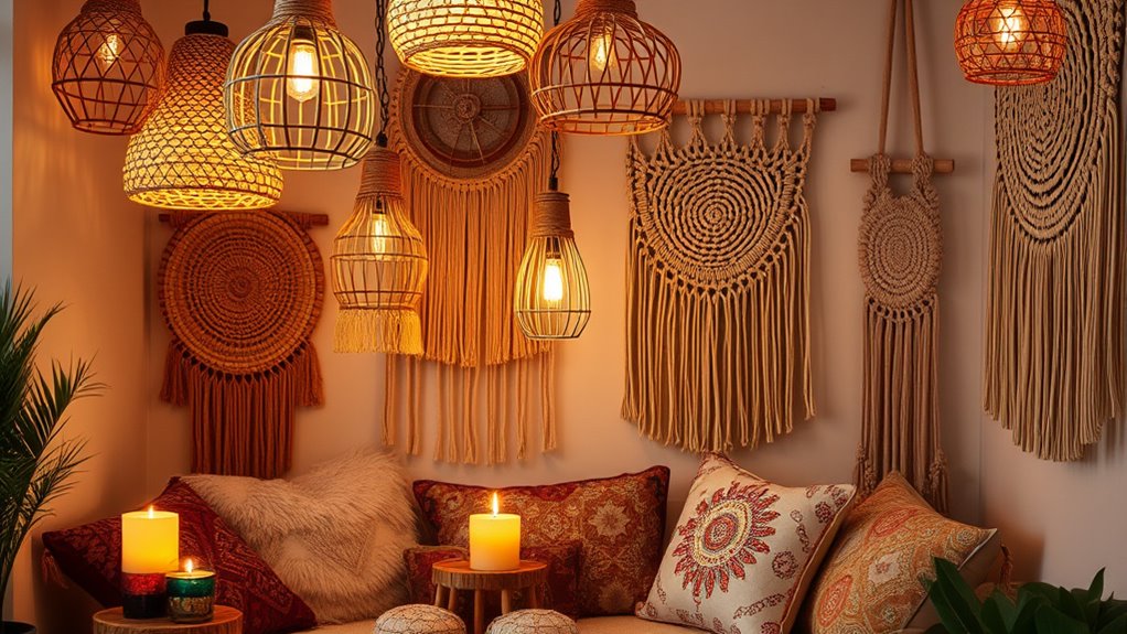 boho lighting with warm leds