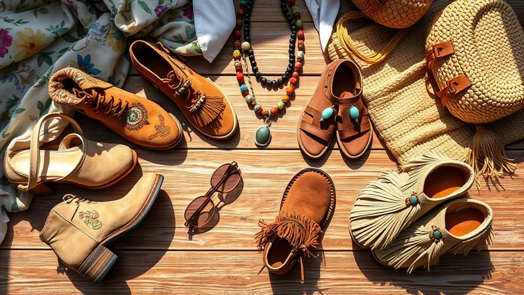 boho shoes color coordination